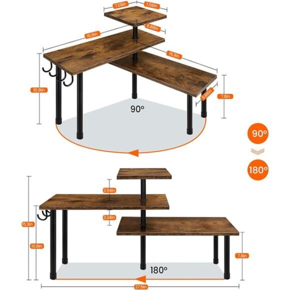 Homode Kitchen Countertop Organizer Corner Shelf, Bathroom Counter Organizer - Picture 3 of 12